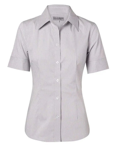 BENCHMARK Women's Ticking Stripe Short Sleeve Shirt M8200S Metro Workwear.