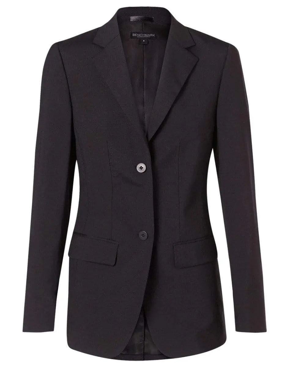 BENCHMARK Women's Wool Blend Stretch Mid Length Jacket M9200 Corporate Wear Benchmark Black 6