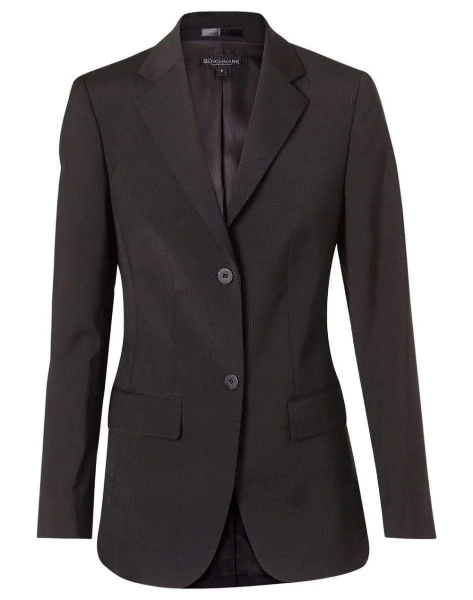 BENCHMARK Women's Wool Blend Stretch Mid Length Jacket M9200 Corporate Wear Benchmark Charcoal 6