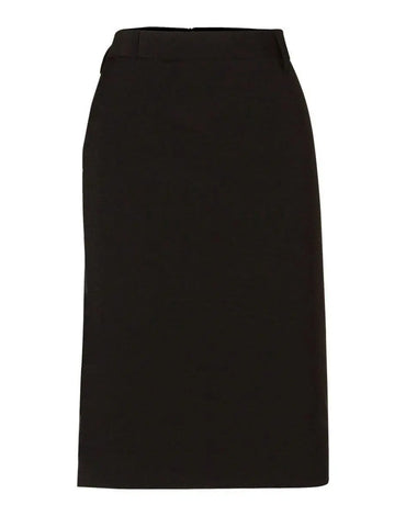 BENCHMARK Women's Wool Blend Stretch Mid Length Lined Pencil Skirt M9470 Corporate Wear Benchmark Black 6