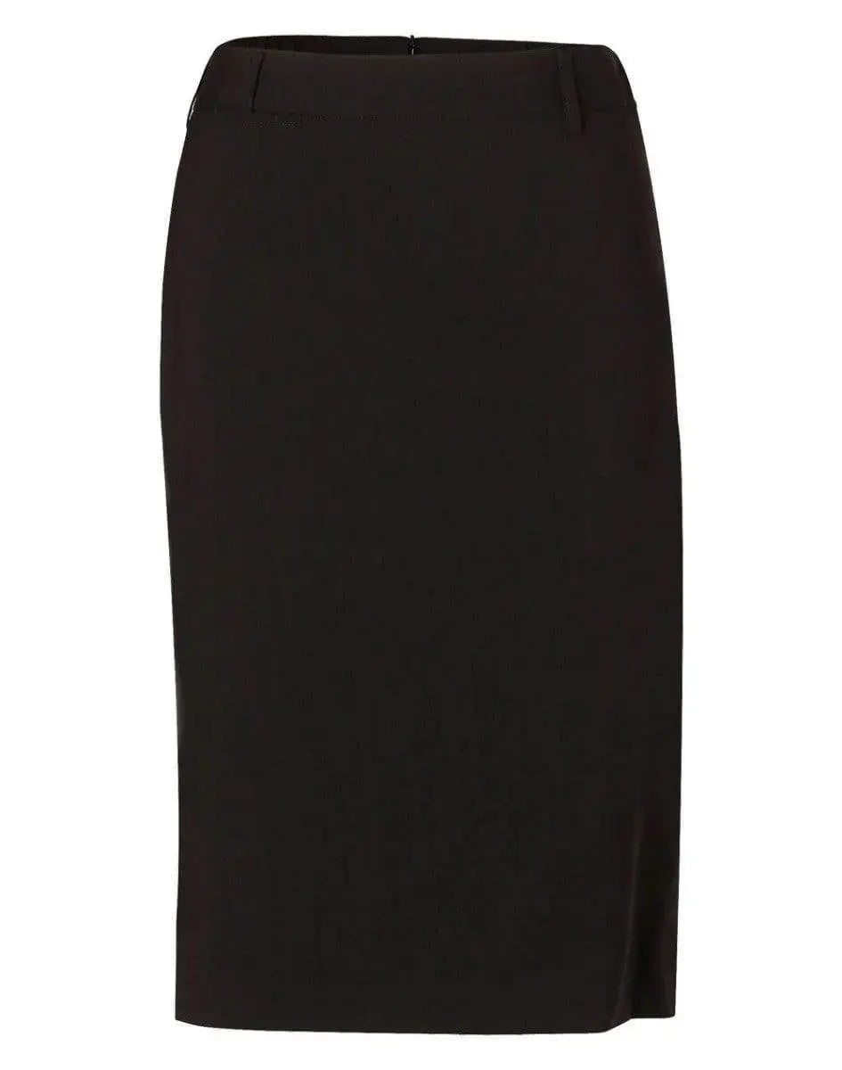 BENCHMARK Women's Wool Blend Stretch Mid Length Lined Pencil Skirt M9470 Metro Workwear.