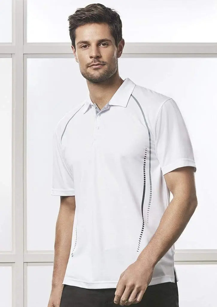 Biz Collection Cyber Mens Polo P604MS Casual Wear Biz Collection S White/Silver