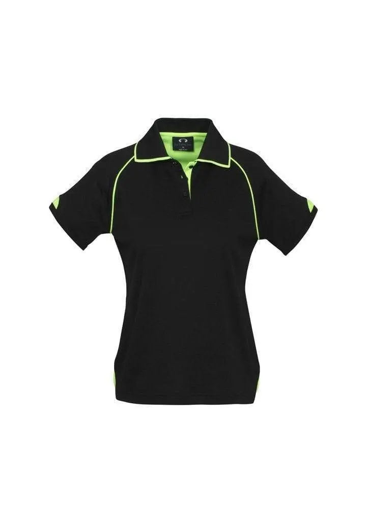 Biz Collection Casual Wear Black/Fluoro Lime / 8 Biz Collection Women’s Fusion Polo P29022