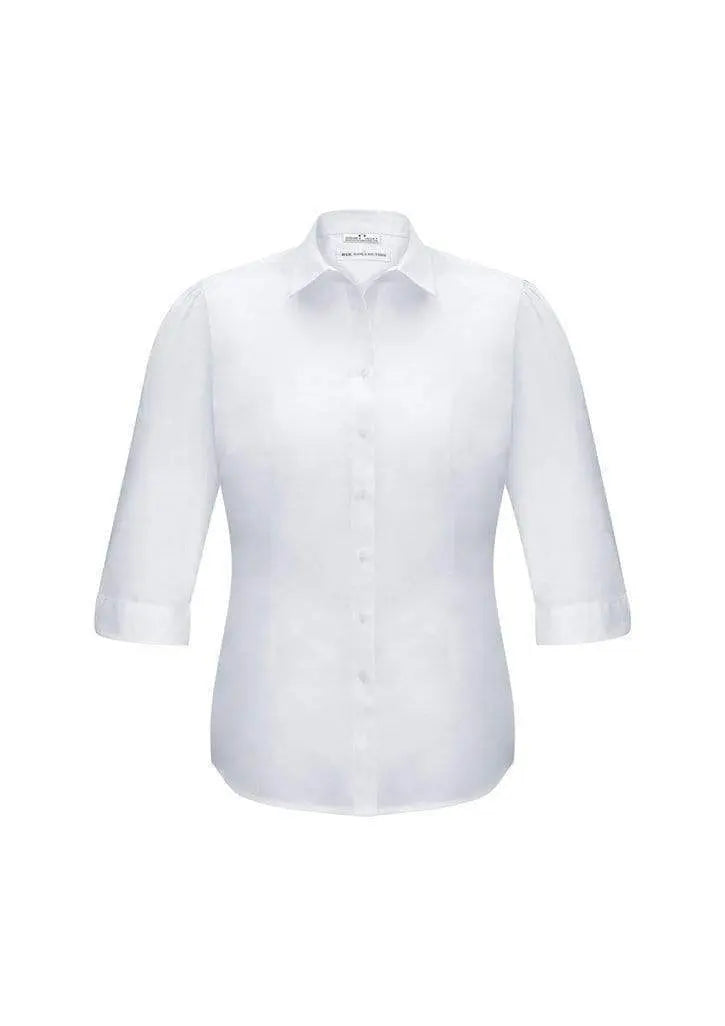 Biz Collection Corporate Wear White / 6 Biz Collection Women’s Euro 3/4 Sleeve Shirt S812LT
