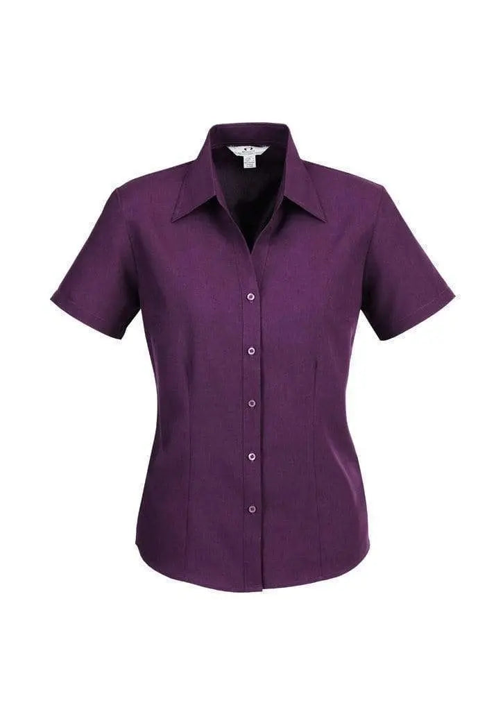 Biz Collection Corporate Wear Grape / 6 Biz Collection Women’s Plain Oasis Short Sleeve Shirt Lb3601