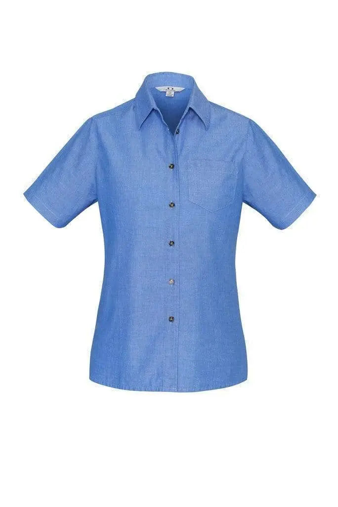 Biz Collection Corporate Wear Chambray / 8 Biz Collection Women’s Wrinkle Free Chambray Short Sleeve Shirt Lb6200