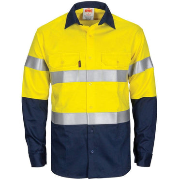 Dnc Workwear Patron Saint Flame Retardant Two-tone Long Sleeve Cotton Shirt With 3m Fr Tape - 3409 Metro Workwear.