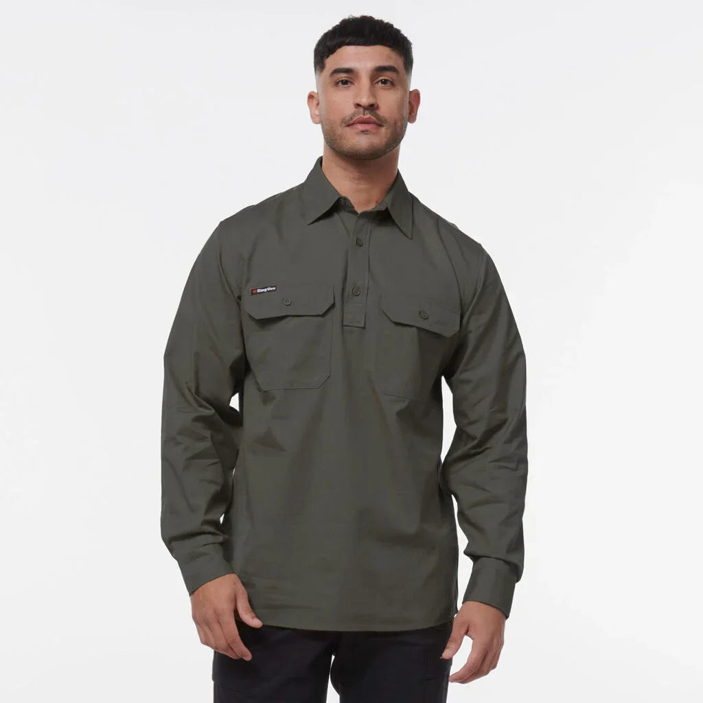 KingGee Workcool Vented Closed Front Long Sleeve Shirt K14033