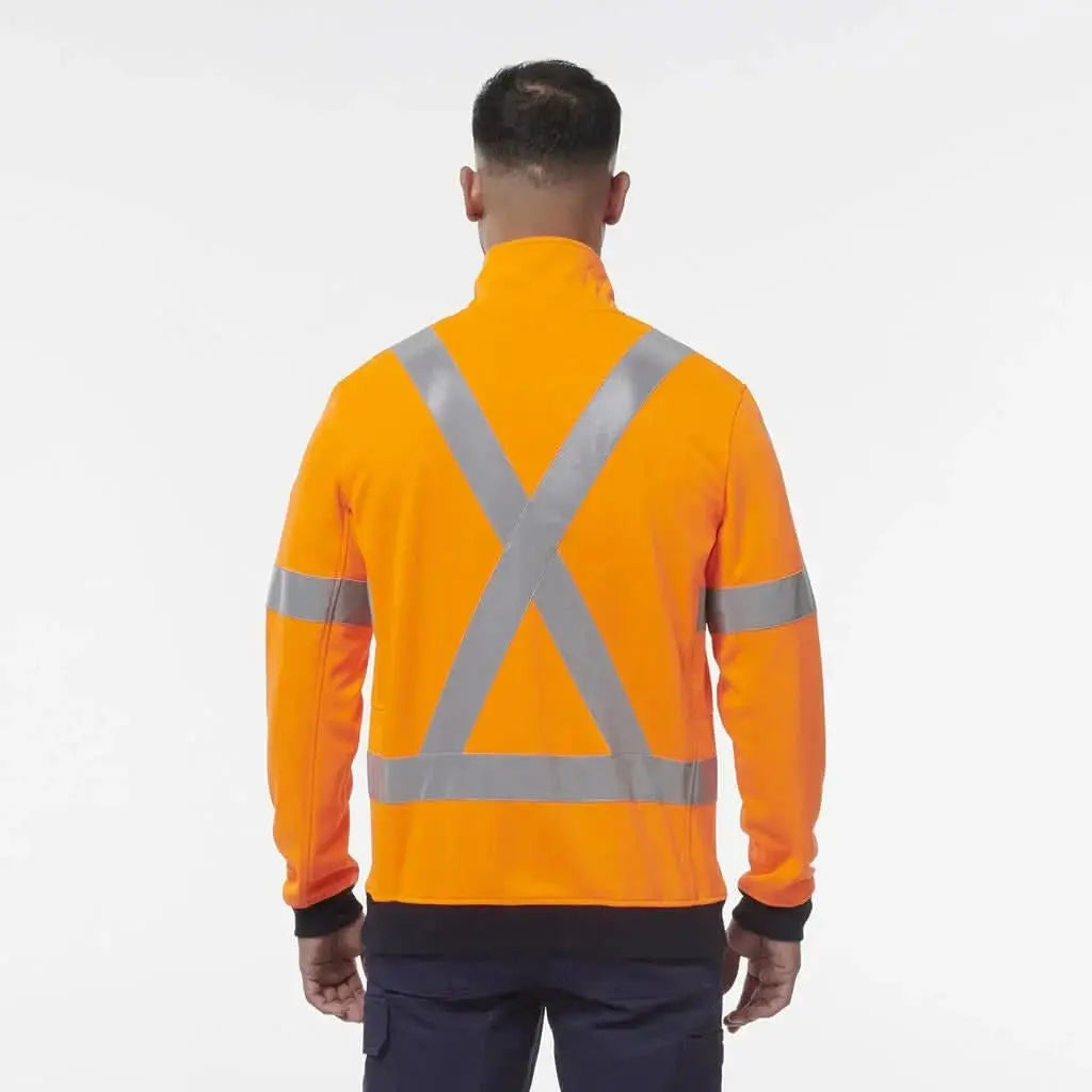 KingGee Hi Vis 1/4 Zip X-Back Taped Fleece K55057