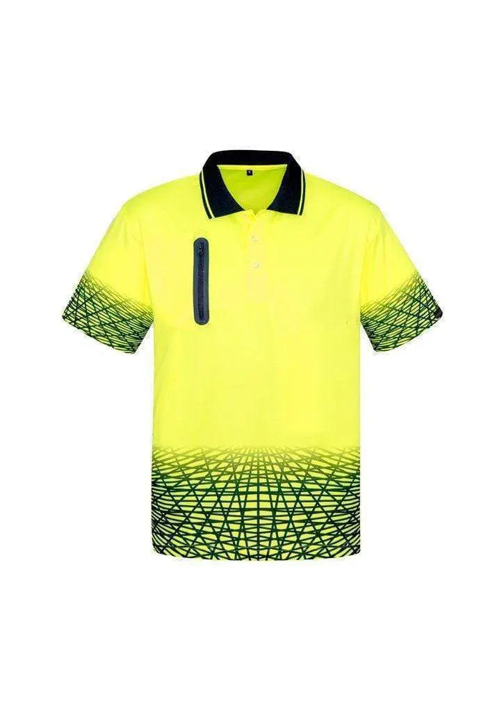 SYZMIK Men’s Tracks Polo ZH300 Work Wear Syzmik Yellow/Navy XXS