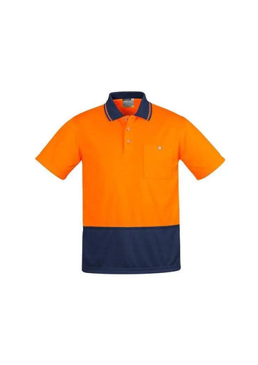 SYZMIK mens comfort back s/s polo zh415 Work Wear Syzmik Navy/Orange XXS