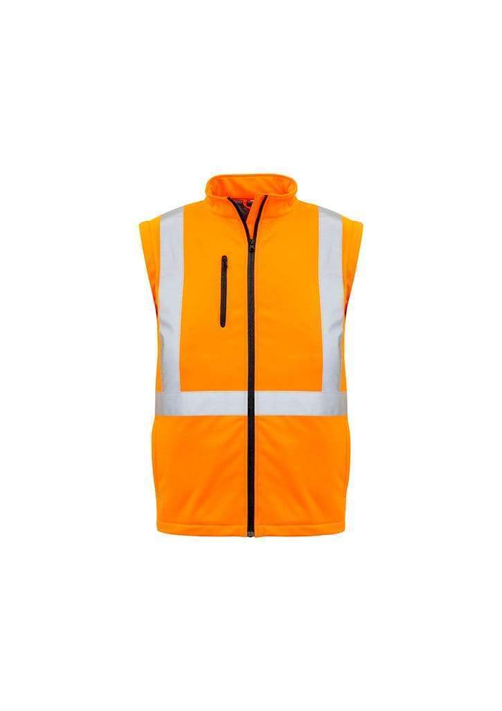 SYZMIK Unisex Hi Vis X Back 2 In 1 Soft Shell Rain Jacket ZJ680 Work Wear Syzmik Orange XXS