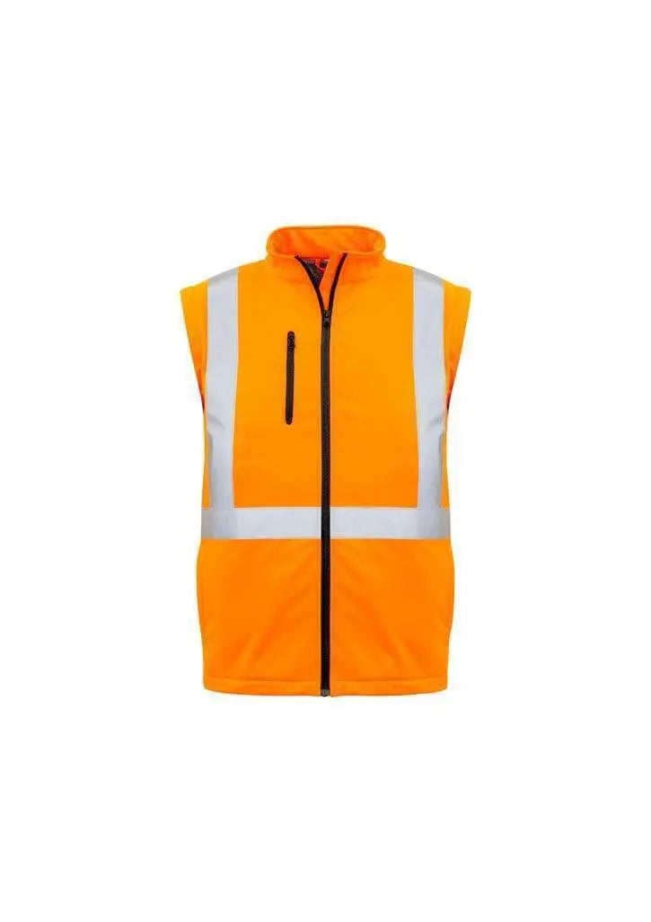SYZMIK Unisex Hi Vis X Back 2 In 1 Soft Shell Rain Jacket ZJ680 Work Wear Syzmik Orange XXS