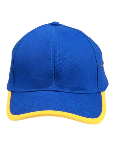 Peak & Back Trim Cap Ch17 Active Wear Winning Spirit Royal/Gold One size
