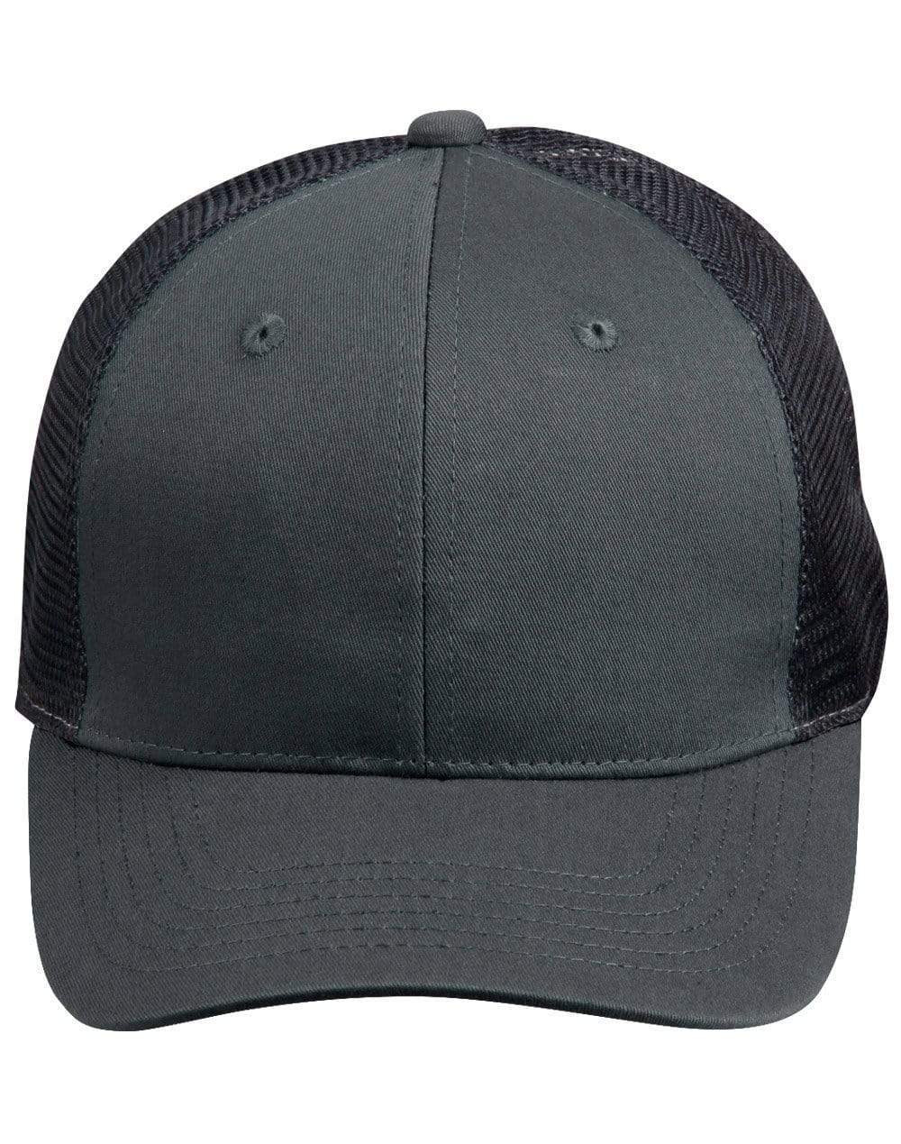 Premium Cotton Trucker Cap Ch89 Active Wear Winning Spirit Ash/Black One size