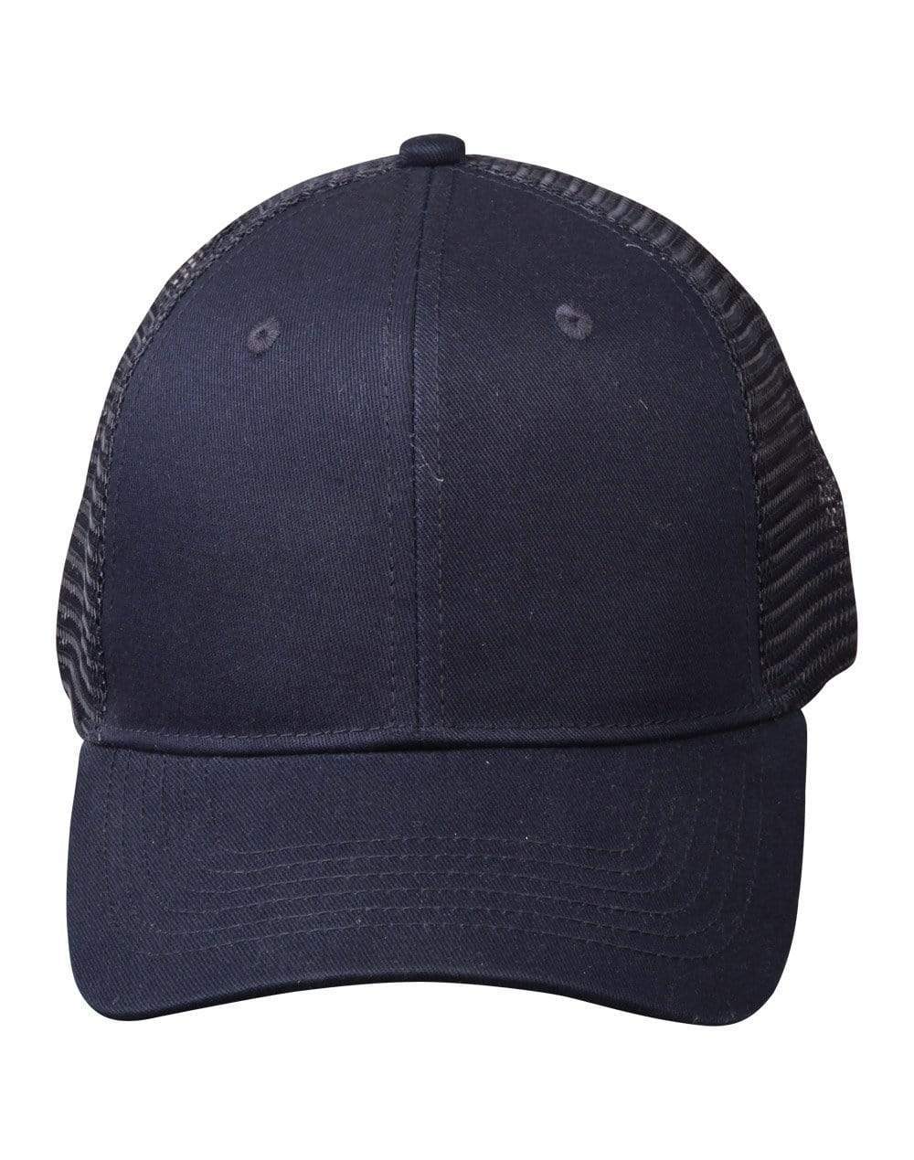 Premium Cotton Trucker Cap Ch89 Active Wear Winning Spirit Navy/Navy One size