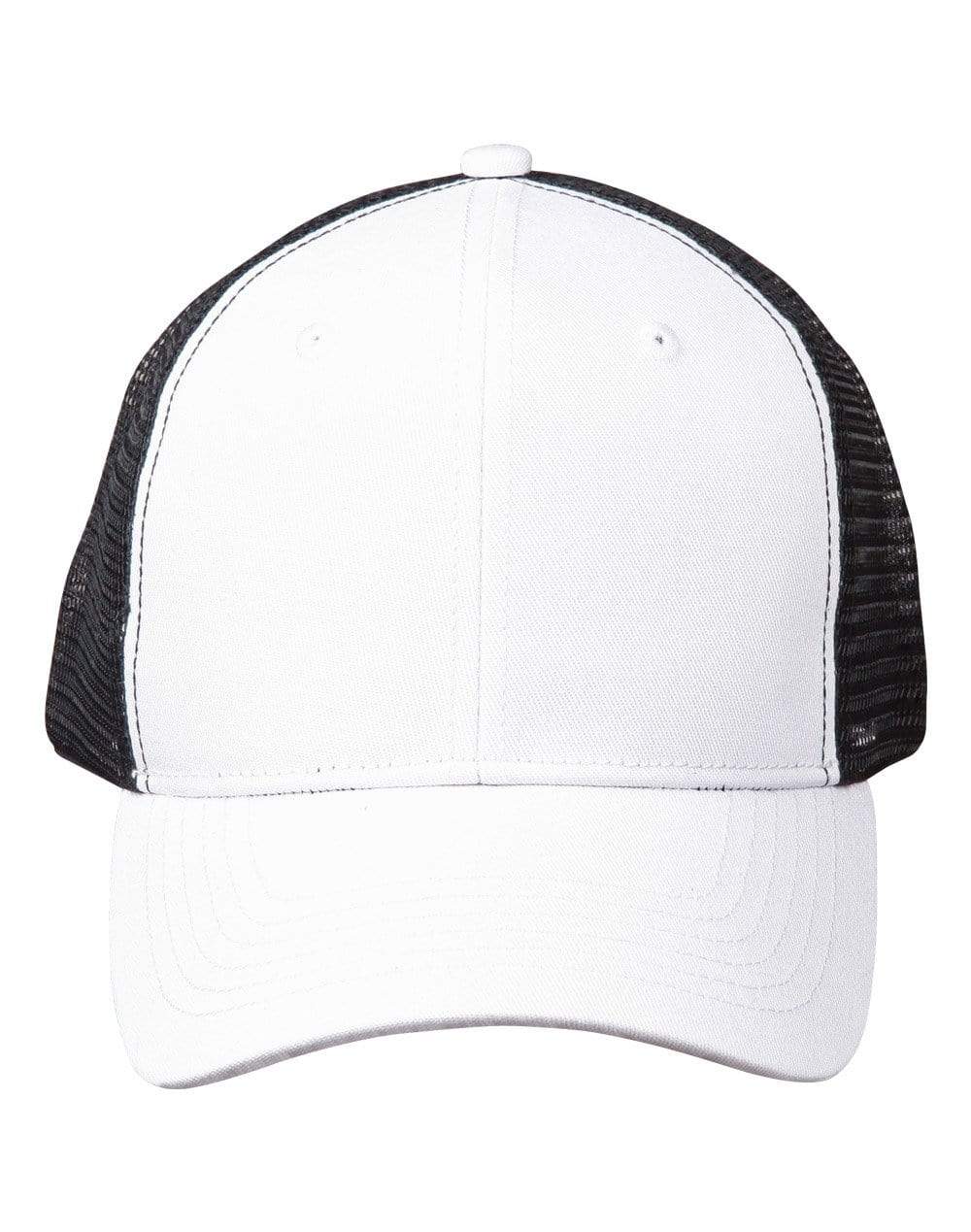 Premium Cotton Trucker Cap Ch89 Active Wear Winning Spirit White/Black One size