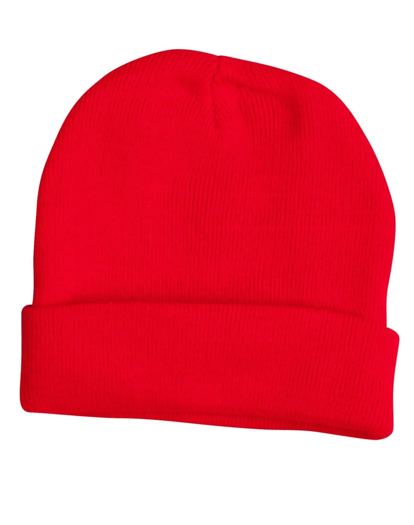Roll Up Acrylic Beanie Ch28 Active Wear Winning Spirit Red One size fits most