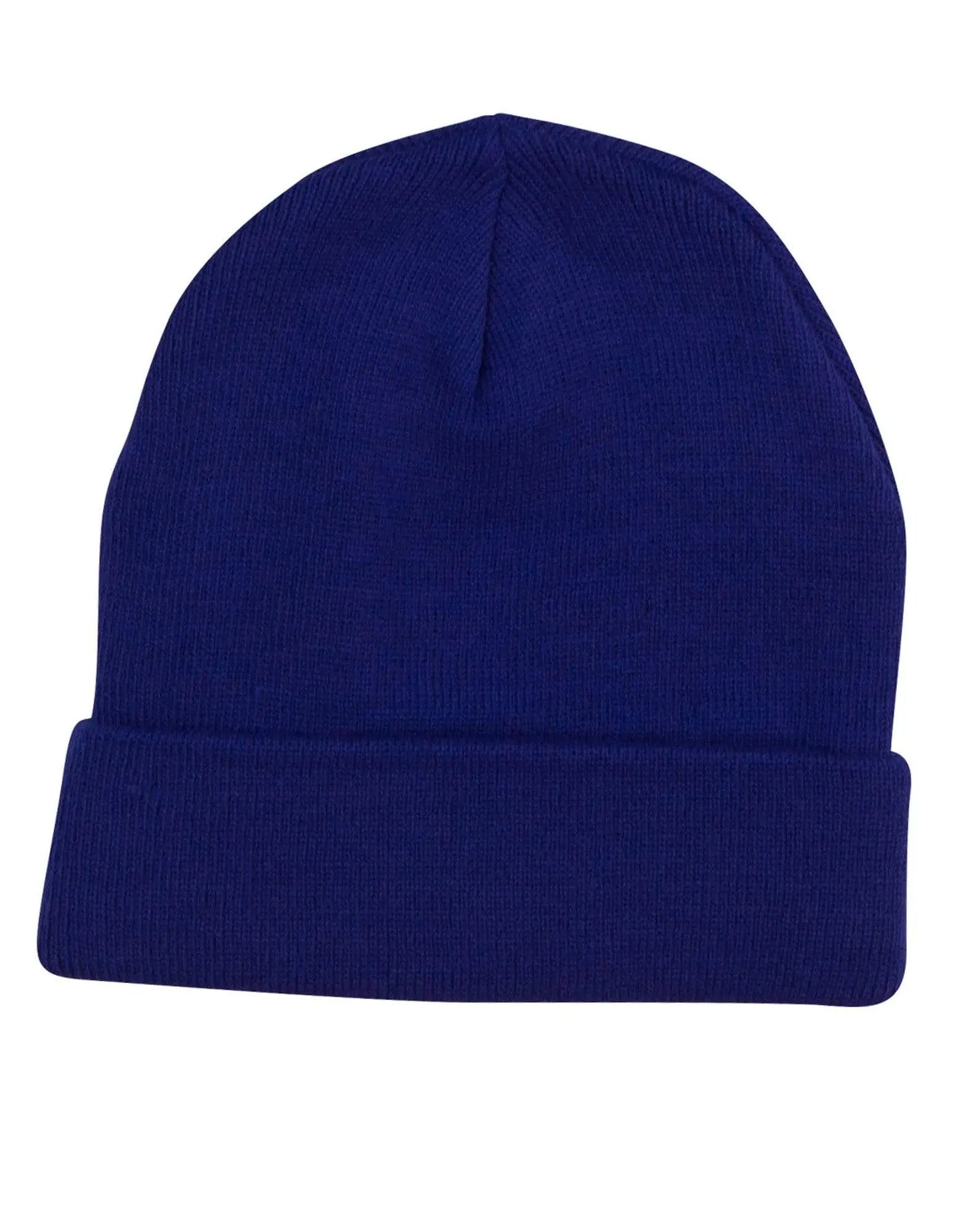 Roll Up Acrylic Beanie Ch28 Active Wear Winning Spirit Royal One size fits most