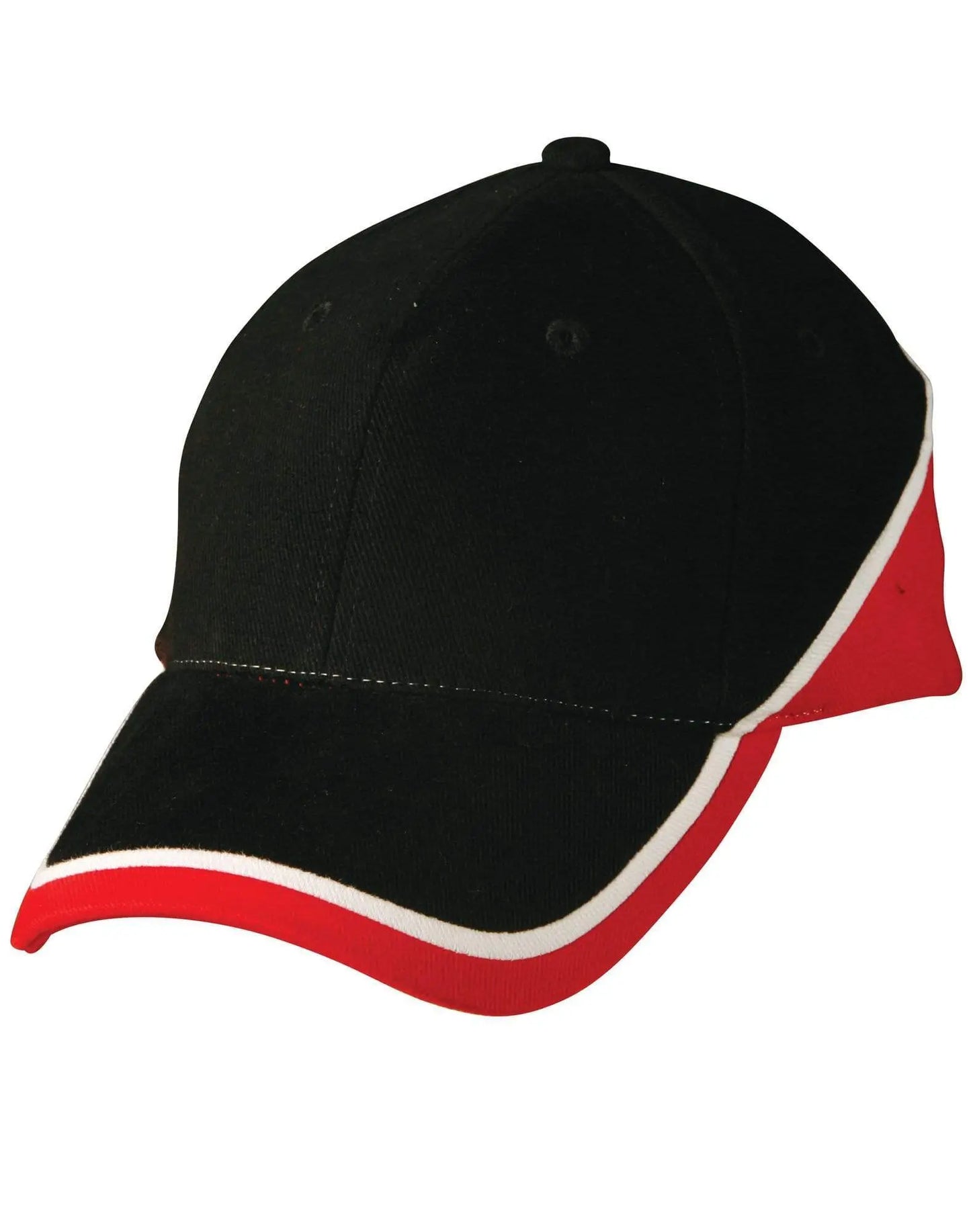 Tri Contrast Colours Cap Ch38 Active Wear Winning Spirit Black/White/ Red One size
