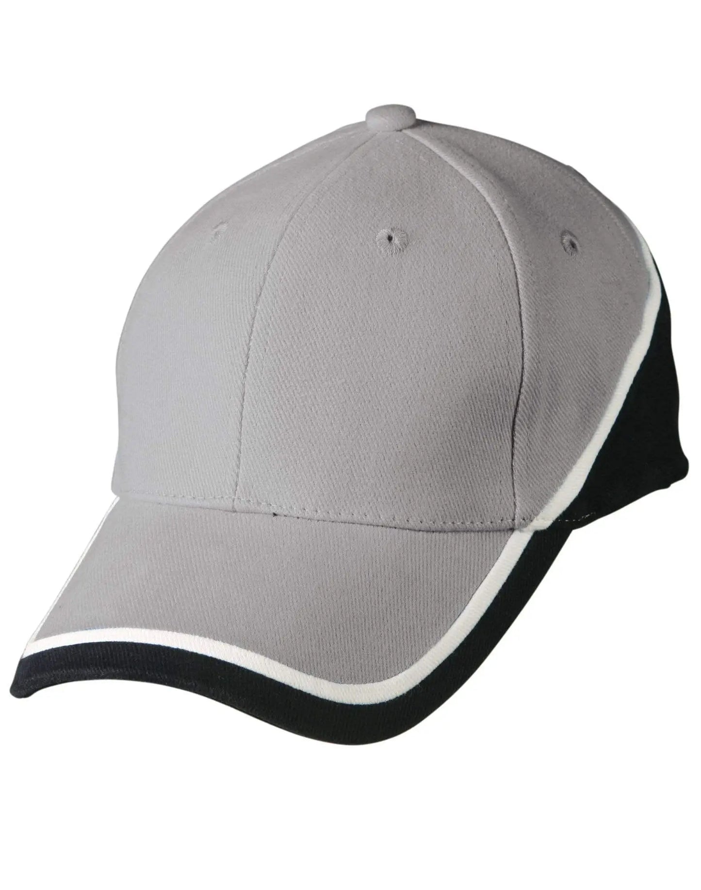 Tri Contrast Colours Cap Ch38 Active Wear Winning Spirit Grey/ White/ Black One size