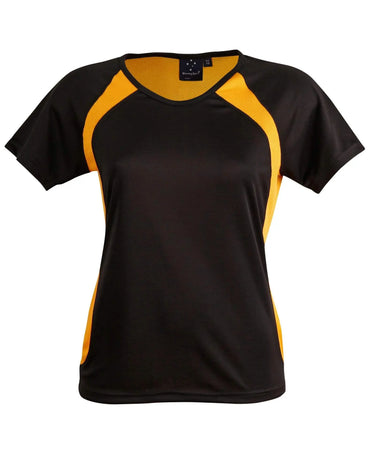 Sprint Tee Shirt Ladies Ts72 Casual Wear Winning Spirit Black/Gold 6