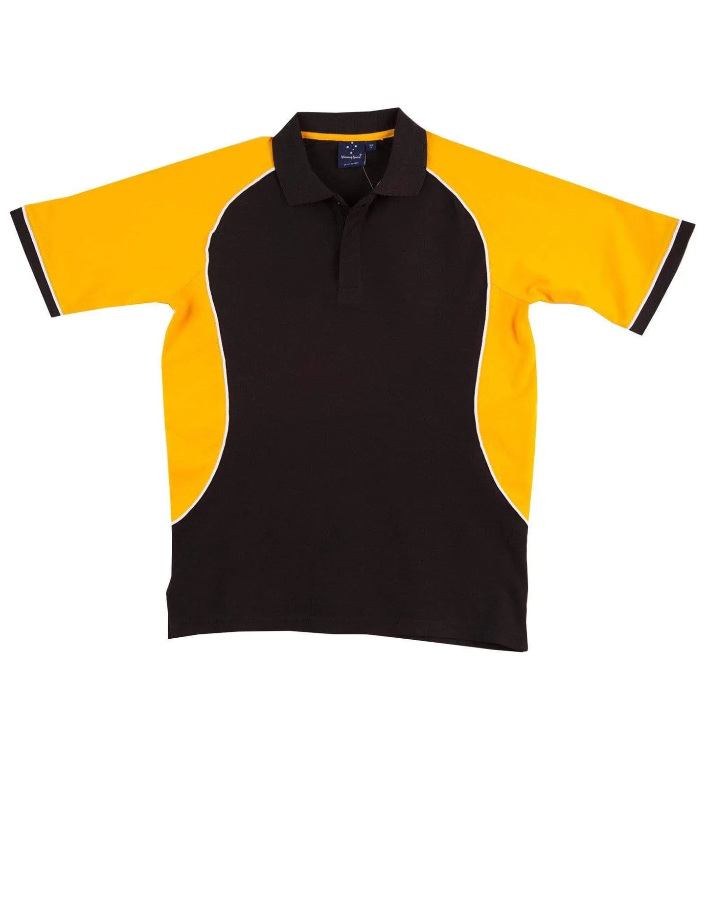 Winning Spirit Arena Polo Shirt Men's Ps77 Casual Wear Winning Spirit Black/White/Gold S