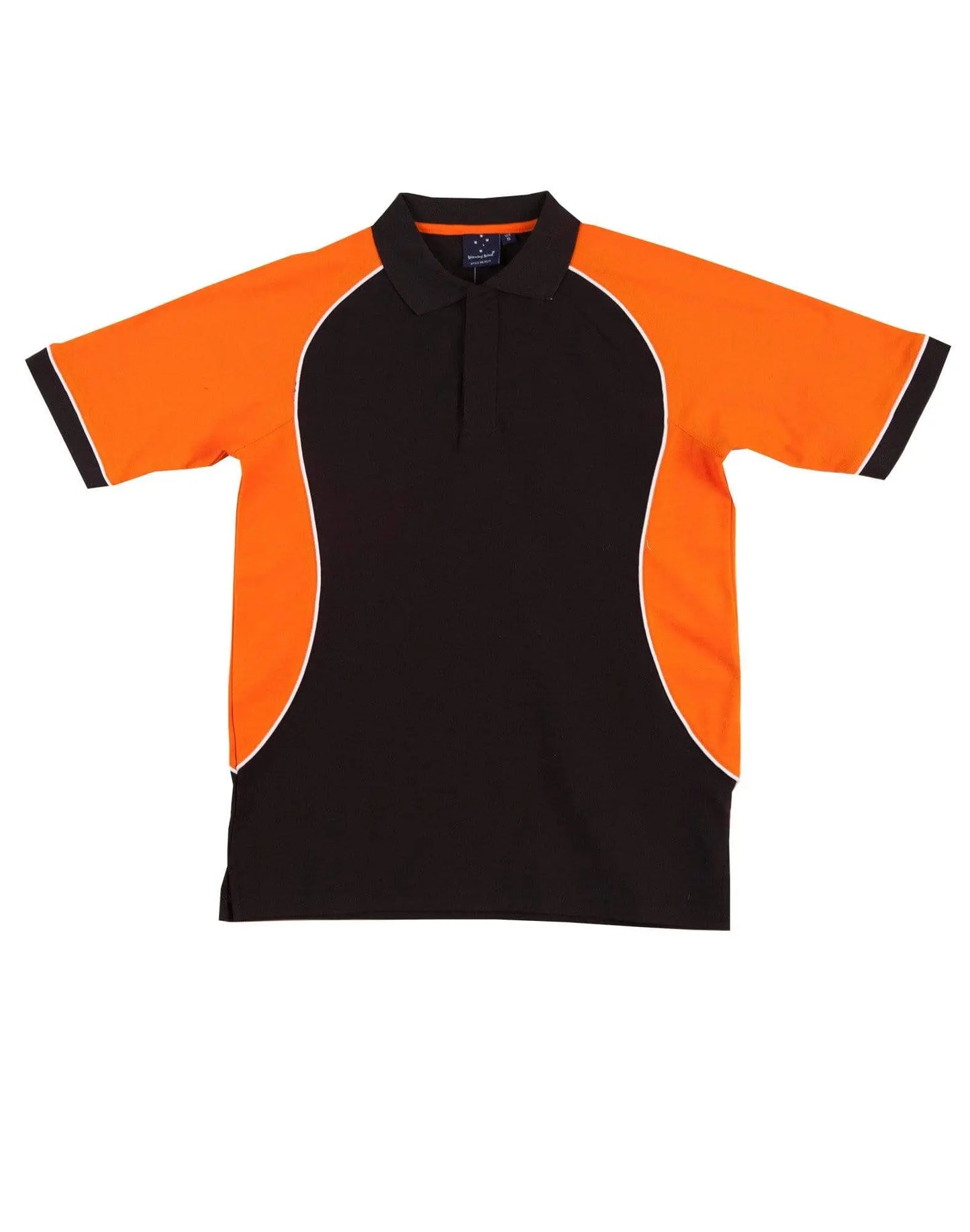 Winning Spirit Arena Polo Shirt Men's Ps77 Casual Wear Winning Spirit Black/White/ Orange S