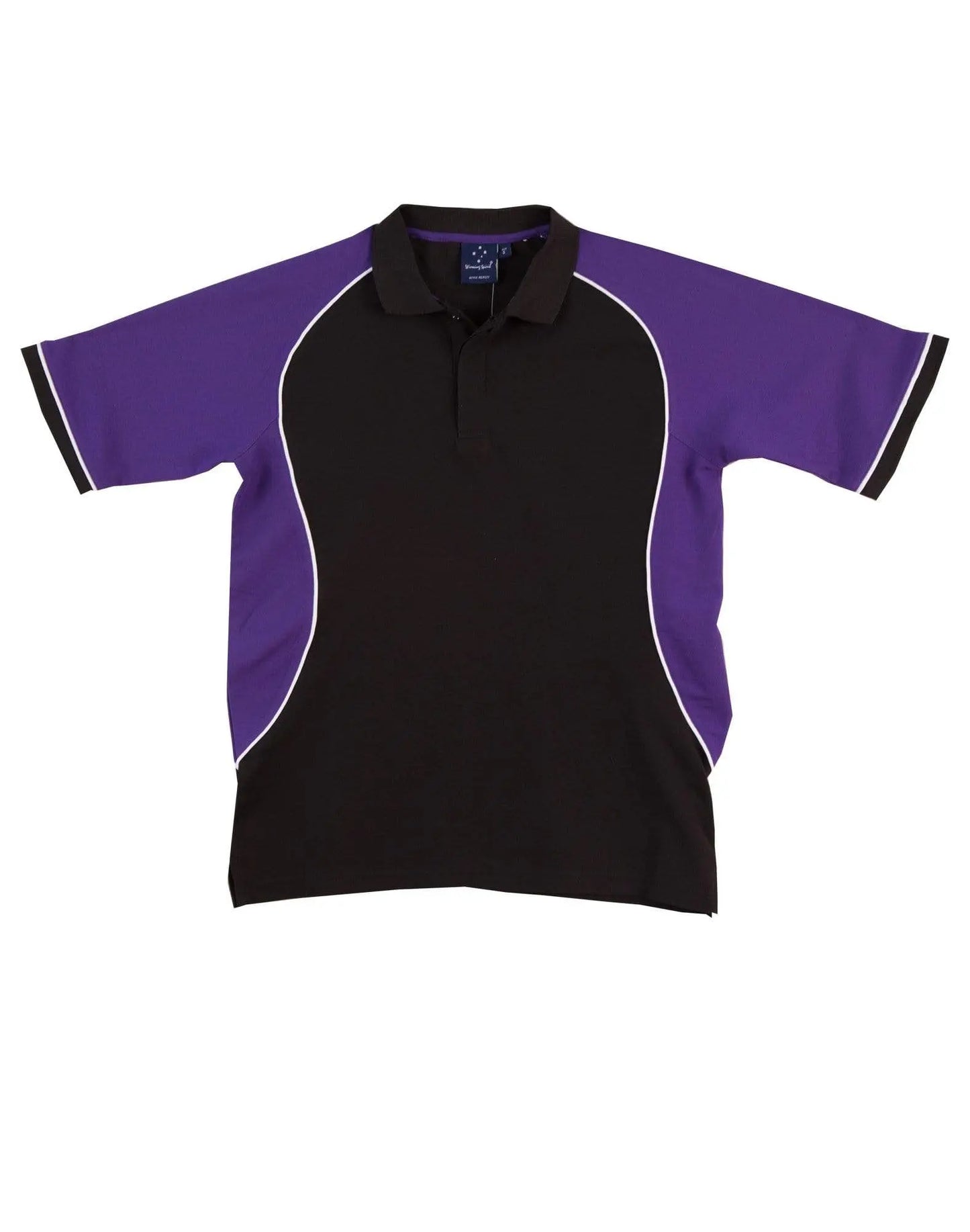 Winning Spirit Arena Polo Shirt Men's Ps77 Casual Wear Winning Spirit Black/White/Purple S
