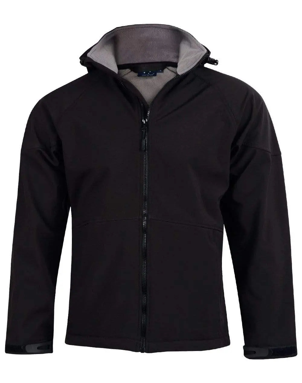 Winning Spirit Aspen Softshell Hood Jacket Kids' Jk33k Casual Wear Winning Spirit Black/Charcoal 6K