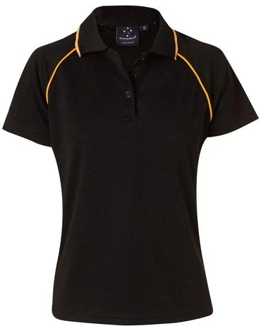 Winning Spirit Casual Wear Black/Gold / 8 WINNING SPIRIT CHAMPION POLO Ladies' PS19
