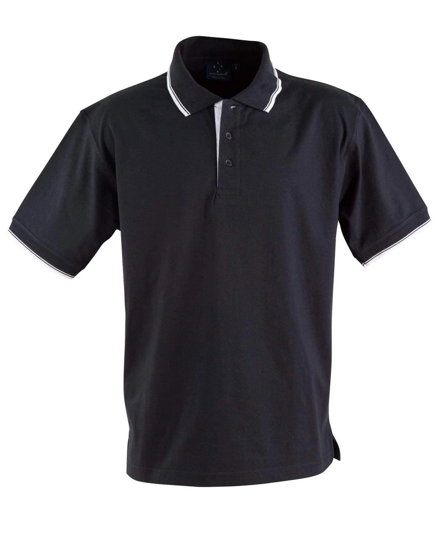 Winning Spirit Macquarie Polo Unisex Ps05 Casual Wear Winning Spirit Black/White XS