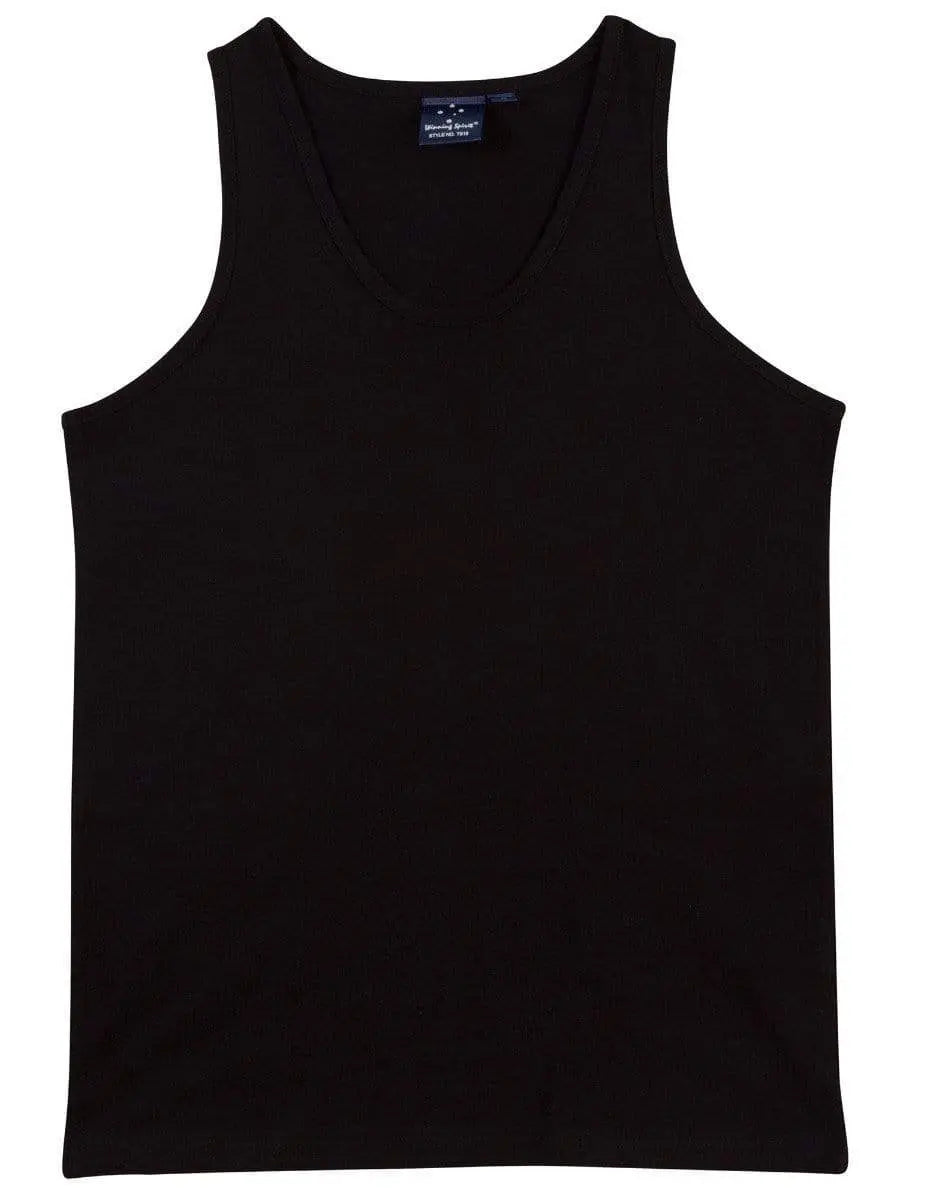 Winning Spirit Men's Trainer's Cotton Singlet Ts18 Casual Wear Winning Spirit Black S