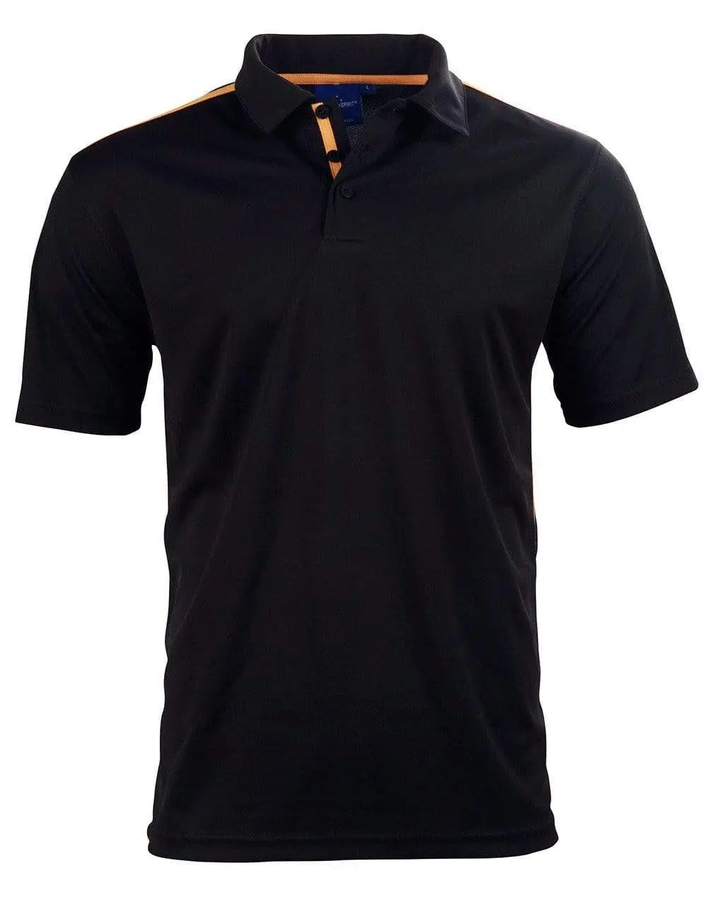 Winning Spirit PS83 STATEN POLO SHIRT Men's Casual Wear Winning Spirit Black/Gold XS