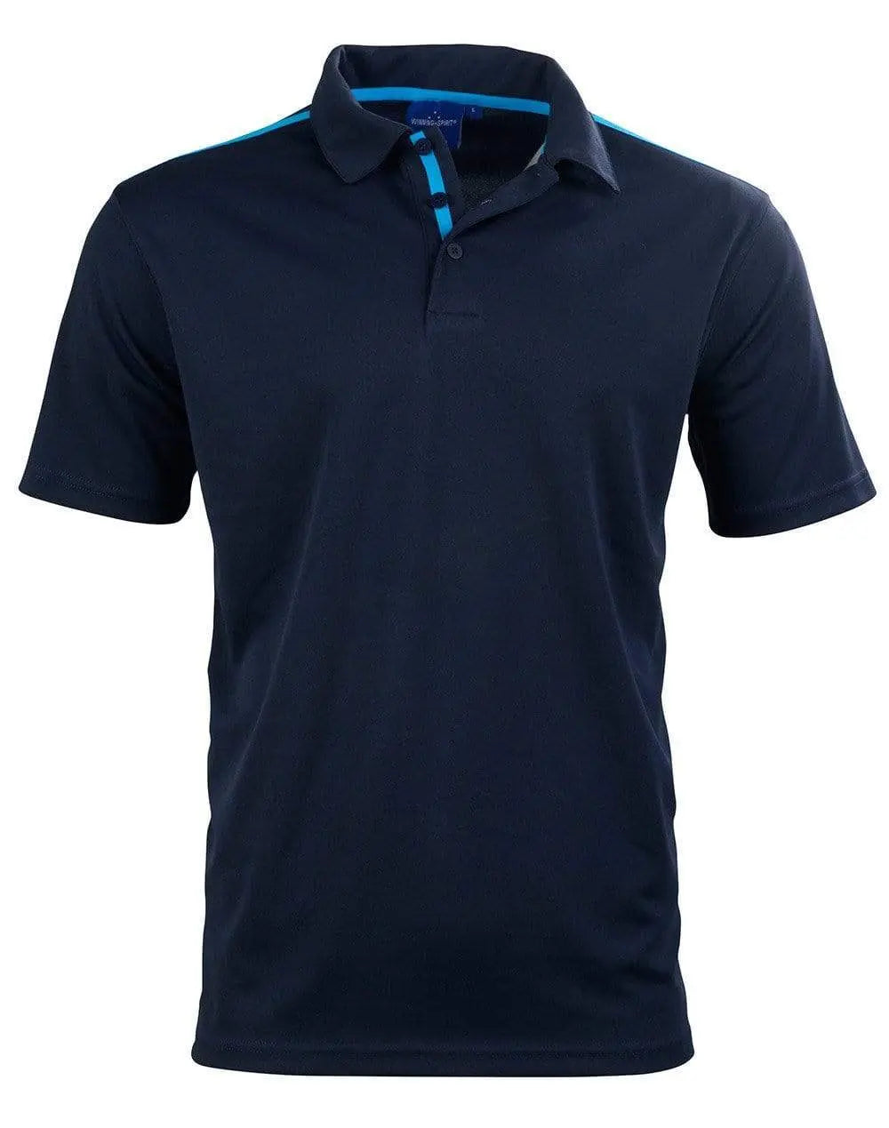 Winning Spirit PS83 STATEN POLO SHIRT Men's Casual Wear Winning Spirit Navy/Cyan XS