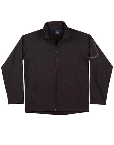 WINNING SPIRIT WHISTLER Softshell Contrast Jacket Men's JK31 Casual Wear Winning Spirit Black/Black S