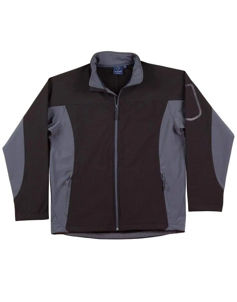 WINNING SPIRIT WHISTLER Softshell Contrast Jacket Men's JK31 Casual Wear Winning Spirit Black/Grey S