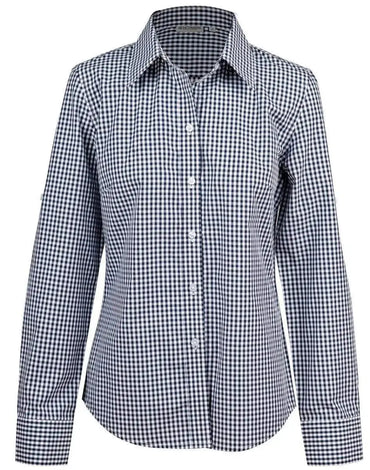 Winning Spirit Ladies’ Gingham Check Long Sleeve Shirt M8300L Metro Workwear.