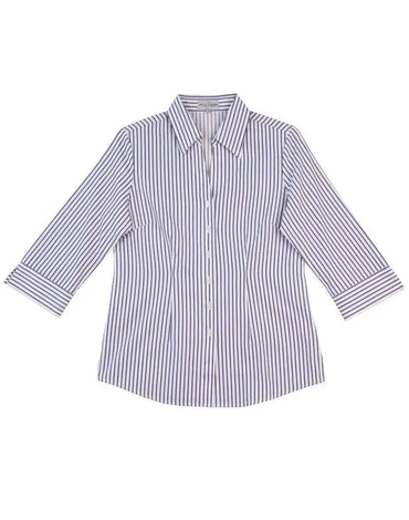 Women's Executive Sateen Stripe 3/4 Sleeve Shirt M8310 Metro Workwear.