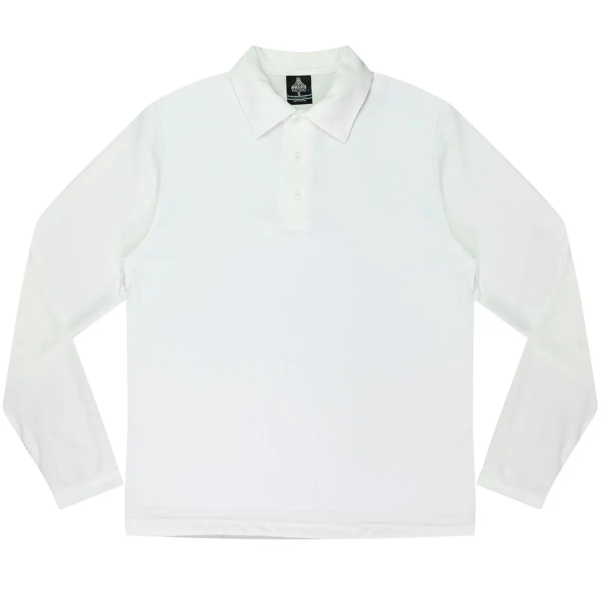 Aussie Pacific Botany Men's Long Sleeve Polo Shirt 1316 Casual Wear Aussie Pacific White S
