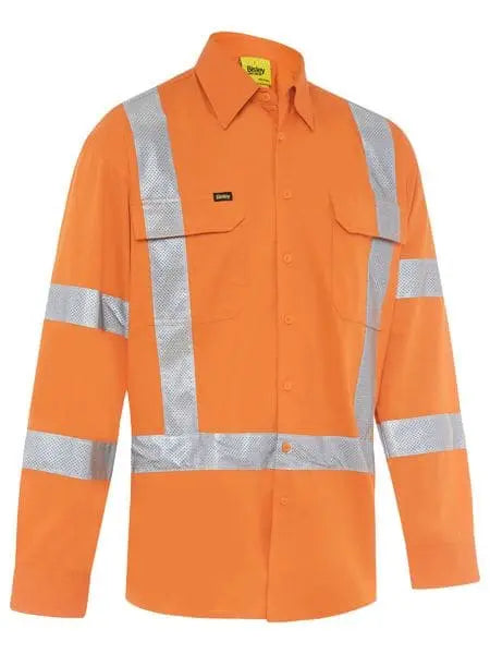 Bisley Workwear Taped X Back Biomotion Cool Lightweight Hi Vis Shirt BS6166XT - City Workwear
