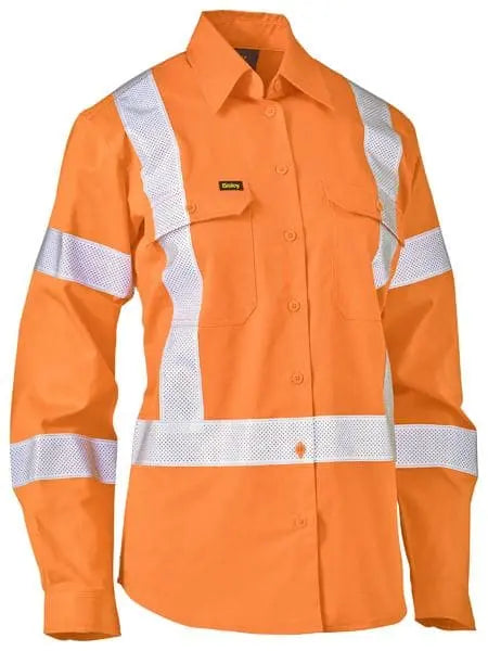 Women's X Taped Biomotion Hi Vis Cool Lightweight Drill Shirt BL6166XT - City Workwear