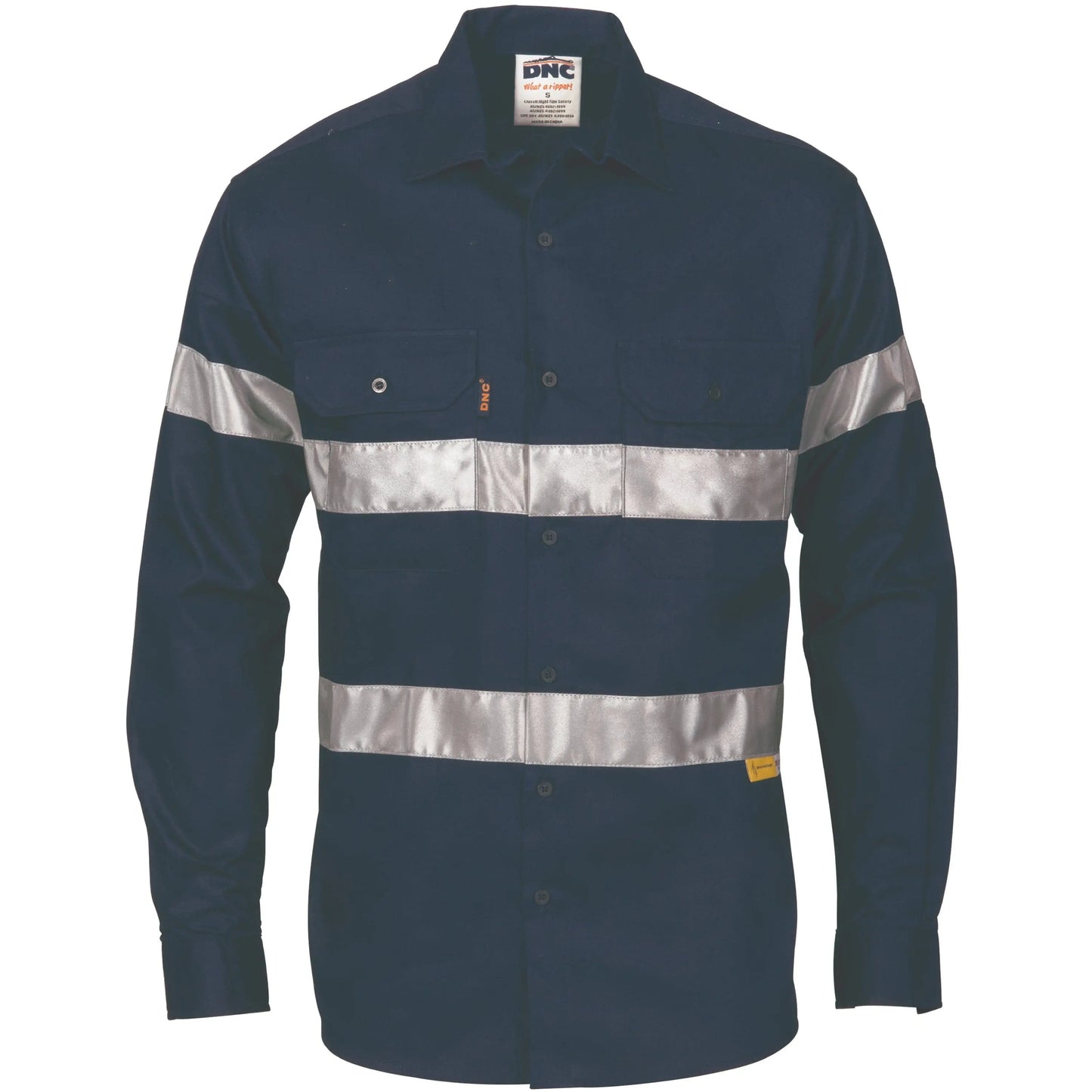 Dnc Workwear Hi-vis Cool-breeze Long Sleeve Cotton Shirt With Generic Reflective Tape - 3967 - City Workwear