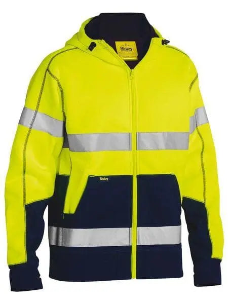Taped Hi Vis Zip Fleece Hoodie With Sherpa Lining BK6988T - City Workwear