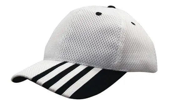 Headwear Sandwich Mesh W/peak Stripes Cap X12 - 4109 - City Workwear
