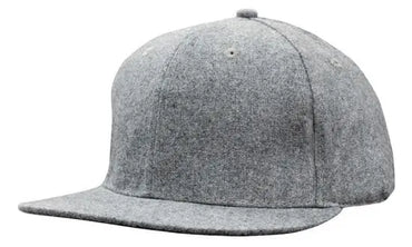 Headwear Grey Marle Flannel Flat Peak Cap X12 - 4135 - City Workwear