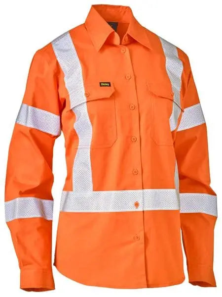 Women's X Taped Biomotion Hi Vis Cool Lightweight Drill Shirt BL6166XT - City Workwear