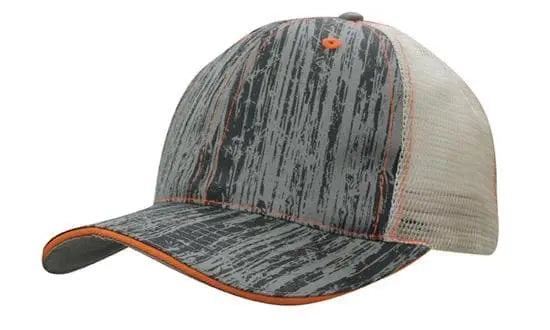 Headwear Woodprint Poly Twill Mesh Cap X12 - 4143 - City Workwear