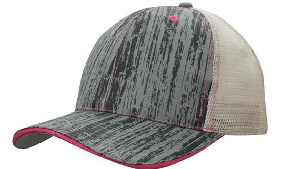 Headwear Woodprint Poly Twill Mesh Cap X12 - 4143 - City Workwear