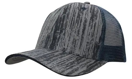 Headwear Woodprint Poly Twill Mesh Cap X12 - 4144 - City Workwear
